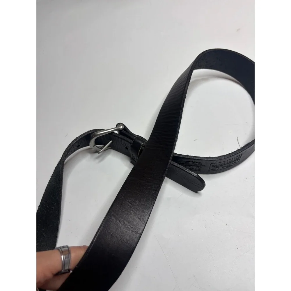 Holtz Leather Co Mens Black Handcrafted Leather Belt Size 44 Classic Western